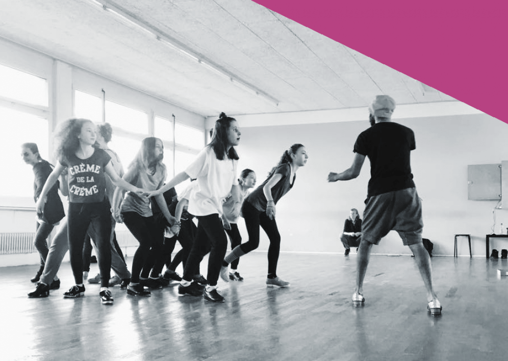 Backstage Studio: Cartier Williams Youth Program / Kids und Teens Tap Workshop 5 - 8 August 2019 Backstage Studio: Cartier Williams and Kids during class
