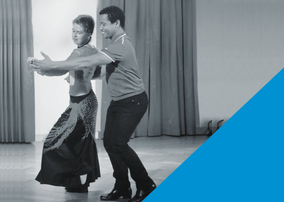 Backstage Studio: Dodo Usteri and dancer during Ballroom dance