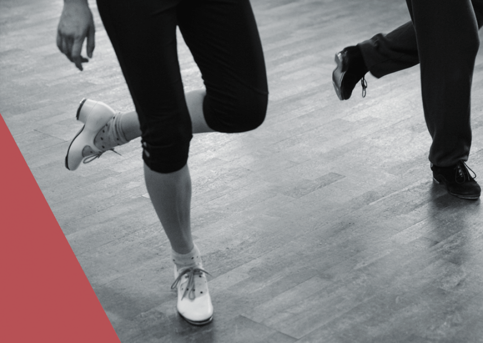 Backstage Studio: Legs of tap dancers during class